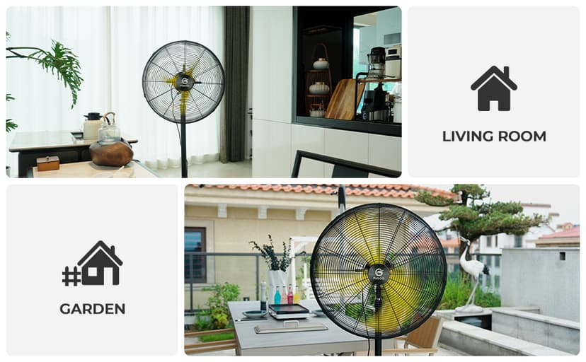 20'' Outdoor Quiet Oscillating Pedestal Fan With All Sealed Brushless DC Motor, 4-Speed Waterproof Outdoor Fan, Heavy Duty Industrial Floor Fans for House,Patios, Commercial, Garage, Warehouse