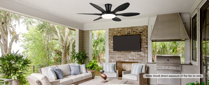 Ceiling Fans with Lights, 51 inch Modern Black Low Profile Ceiling Fan with Light and Remote App Control, Flush Mount, Quiet DC Reversible, Dim Led Ceiling Fan 6 Blade Softer Wind Indoor/Outdoor Patio