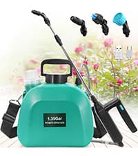 Battery Powered Sprayer 3.2 Gallon, VAXMAY Backpack Sprayer with 3 Adjustable Speeds, Battery Indicator, 5 Mist Nozzles, 41" Retractable Wand, USB Rechargeable Weed Sprayer for Lawn Garden Yard