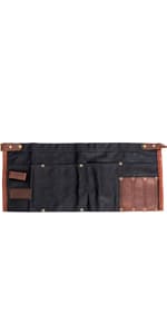 Luchuan Waterproof Waxed Canvas Tool Apron With the Adjustable Genuine Leather Belt (Black)