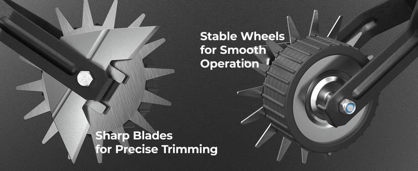 67.3-Inch Sidewalk Manual Lawn Edger, Wheel Rotary Edger, Rotary Shear, Strong 4 Sections Stainless Steel Handle Garden Edger Tool