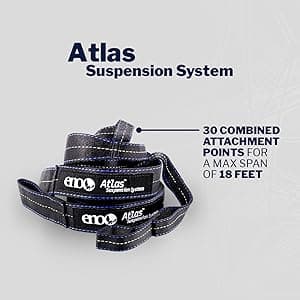 ENO Atlas XL Suspension System - Tree Strap for Hammock - Accessories for Camping, Hiking, and Backpacking - Black/Royal