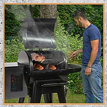 Meat Temperature Magnet & BBQ Smoker Guide - Pellet Grill Accessories - Wood, Time, & Temp - Grilling Gifts for Men