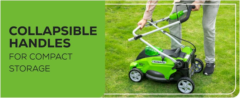 Greenworks 40V 16" Cordless (Push) Lawn Mower (75+ Compatible Tools), 4.0Ah Battery and Charger Included
