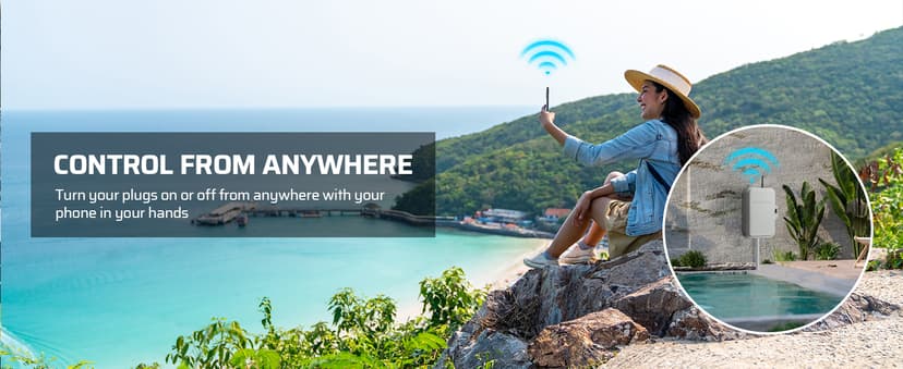 DEWENWILS Pool Pump Timer, Outdoor Smart WiFi Box, Heavy Duty 40A 240VAC 3HP Wireless Controller Timer for Pool, Water Heater, Compatible with Smart Phone, Alexa, Google Assistant, ETL Listed