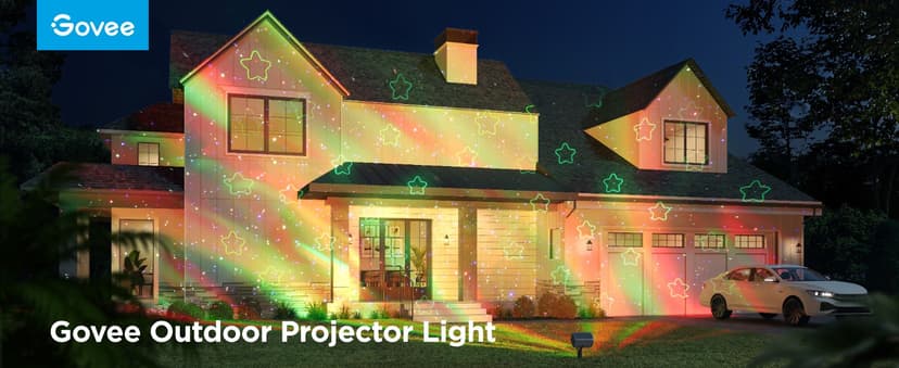 Govee Outdoor Projector Light, Laser and Aurora Star Projector Light for Indoor and Outdoor Decor, 16 RGB Patterns, RGBW Aurora, 51 Scene Modes, Works with Alexa, Google Assistant, Matter
