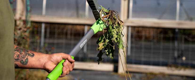 Grootpow WP5 Heavy Duty Weed Puller Tool, Stand Up Dandelion Weeder with 40" Handle, 3 Claws & Fiberglass Foot Pedal, Weeding Tool Made with Cast-Iron, Easily Remove Weeds Without Bending or Kneeling