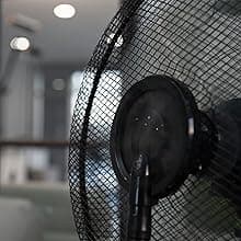 XBrand Oscillating Pedestal Fan with Mist, Misting Fan for Home, Office, Patios with Timer & Remote Control, 47 Inch Height,Black and White