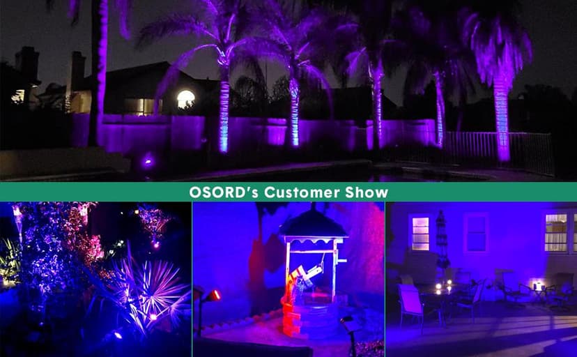Solar Outdoor Lights, 9 Modes Color Changing 18 LED Solar Spot Lights Outdoor Waterproof Spotlight Landscape Light Solar Powered for Garden Yard Tree Flag Patio Christmas Halloween(2 Pack)