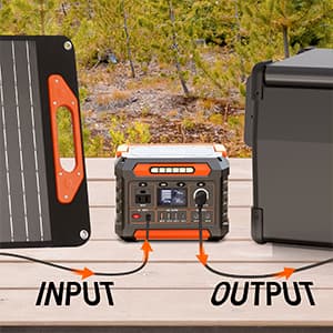 PROGENY 300W Portable Power Station, 299Wh/80818mAh Solar Generator, Regulated DC Output Backup Battery with Pass-Through Charging AC Outlet, Pure Sine Wave, LED Light Power Station for CPAP Camping