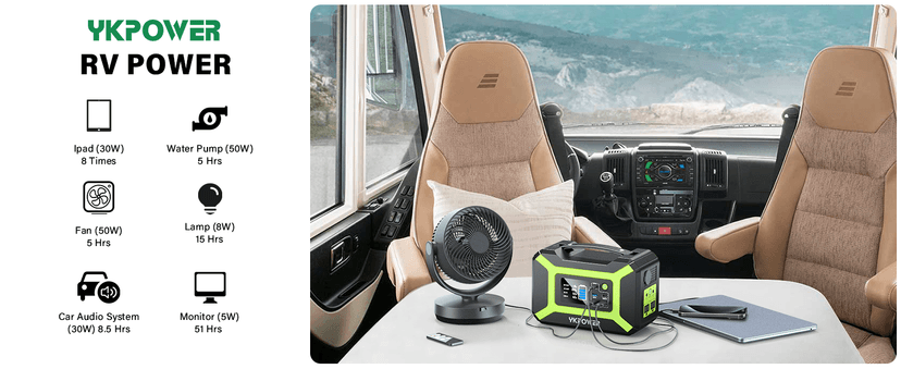 Portable Power Station 300W (Peak 600W), YKPOWER 296Wh Backup Lithium Battery Solar Generator with 110V AC Output, 60W USB-C PD Output, LED Light, Power Station for Outdoor Camping Travel RV CPAP Home