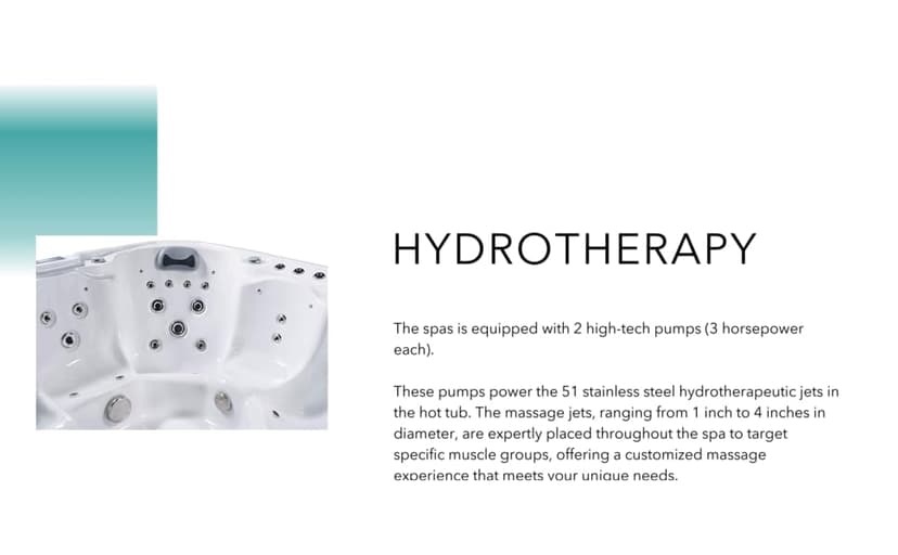 Comfort Hot Tubs - Hot Tub Spa - Seats 5-6 People - 51 Jets – Standard Heavy Duty Flip Cover, Water Fountains, Ozonator, LED Lights, Headrests, and More