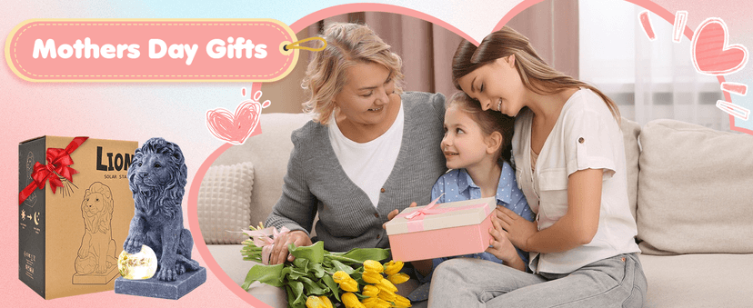 Nacome Solar Guardian Lion Garden Statue: Outdoor Decor Sculpture with Ball Lights for Yard Art Porch Patio - Unique Birthday Gifts for Women Mom