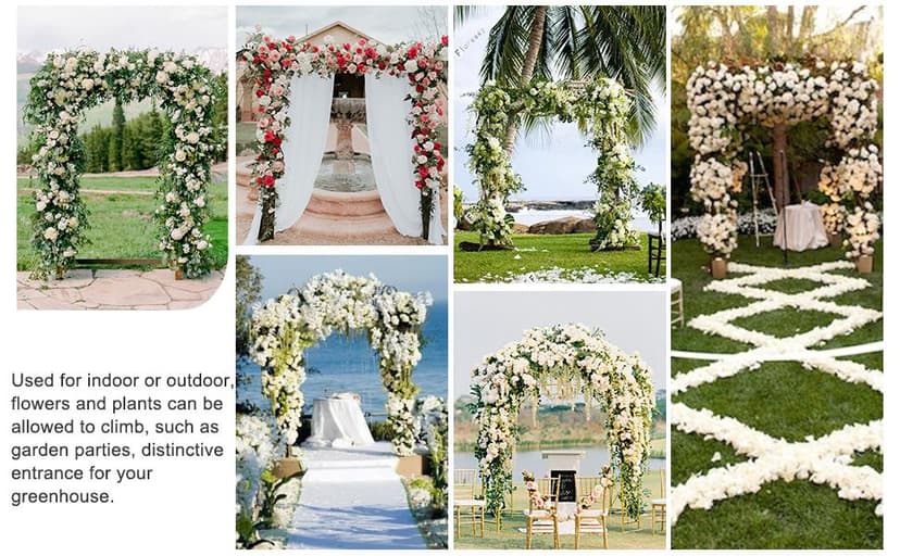 VINGLI Garden Arbor, Arch Archway for Wedding Ceremony Party, Steel Garden Trellis for Plant Climbing, Christmas Decorations Pergola for Backyard, Lawn (Black)