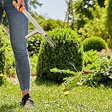 Gardena (03518 - Weed Puller Remover Tool, Heavy Duty Stand-Up Garden Hand Weeder, Easy Weed Removal, Built-in Ejector, Long Handle for Outdoor Use. Weeding Claw.