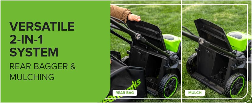 Greenworks 60V 17" Brushless (Push) Lawn Mower, 4.0Ah Battery and 3A Charger