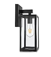 MAXvolador Outdoor Wall Lantern, Exterior Waterproof Wall Sconce Light Fixture, Black Anti-Rust Mount Light with Clear Glass, E26 Base Wall Lamp