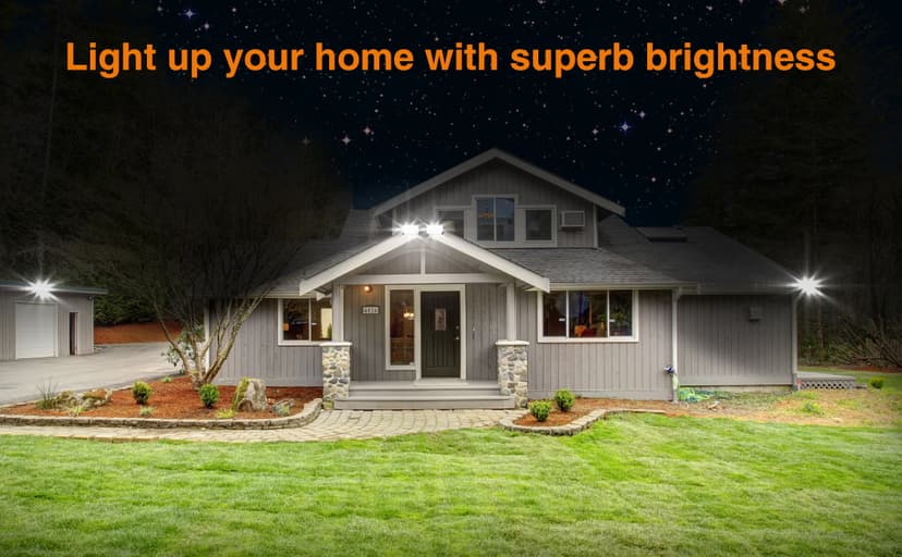 LEPOWER 3000LM LED Flood Light Outdoor, Switch Controlled LED Security Light, 28W Exterior Lights with 2 Adjustable Heads, 5500K, IP65 Waterproof for Garage, Yard, Patio Brown