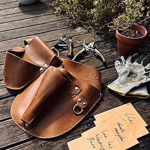 Leather Garden Tool Belt - Gardening gifts for women- Utility belt - Garden Tools Organizer Holster Pouch -Gift for Gardeners and Florists