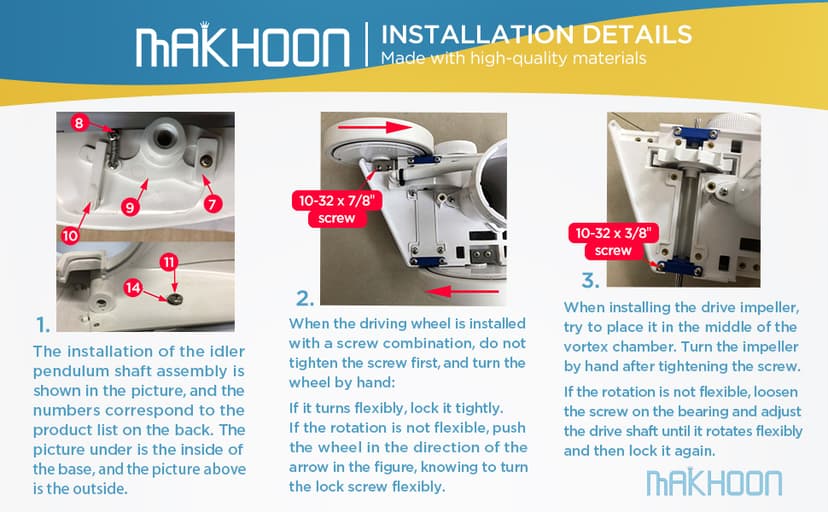 MAKHOON Rebuild Repair Kit Replacement for Polaris Zodiac Automatic Pool Cleaner 280 (Not Compatible with Polaris 360 380)
