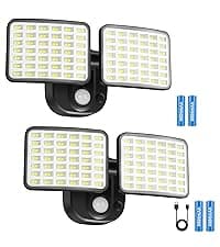 Rechargeable Battery Operated Motion Light 2500LM & 4000LM Motion Sensor Security Light(1-3 Months Endurance) USB Charging LED Flood Light Outdoor for Garage Yard Entryways Patio Garden