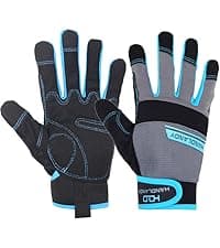 HANDLANDY Work Gloves for Men & Women, Utility Mechanic Working Gloves Touch Screen, Flexible Yard Work Gloves