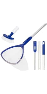 POOLAZA Hot Tub Skimmer Net Handheld, Professional Pool, Spa, Pound Skimmer Net with Aluminum Pole Handle, Deep Ultra Fine Mesh Netting Small Pool Skimmer Net, Upgrade Durable Hot Tub Net Hand Skimmer