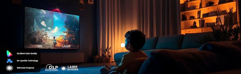 AAXA M8 UST Ultra Short Throw 4K Laser Projector 1100 LD Lumens, BT 5.4, WiFi 6, USBC Mirroring, 2xHDMI, Optical Audio, Efocus, Auto Keystone, Smart Technology