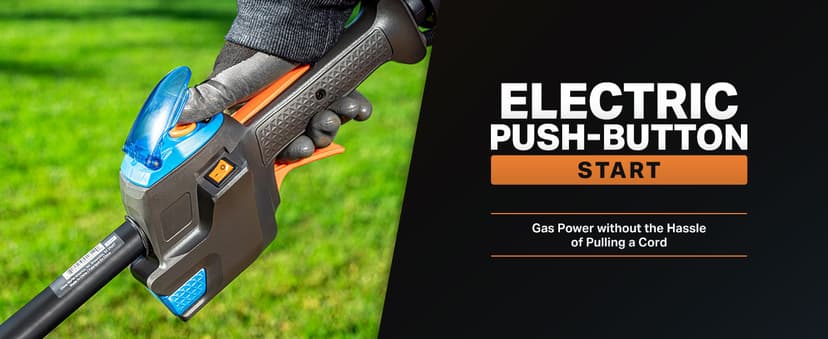 LawnMaster NPTGSP2617A No-Pull Gas Grass Trimmer with Electric Start 26cc 2 Cycle 17-Inch