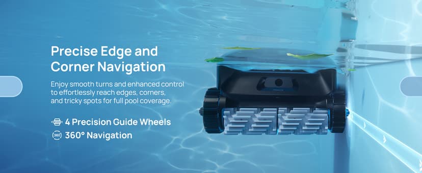 Beatbot AquaSense 2 Pro Cordless Robotic Pool Cleaner, Unmatched 5-in-1 Cleaning, Surface Parking, Pool Skimmer with APP Control, Water Clarification, for Pools up to 3,875 Sq.ft– Obsidian