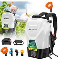 Battery Powered Sprayer 3.2 Gallon, VAXMAY Backpack Sprayer with 3 Adjustable Speeds, Battery Indicator, 5 Mist Nozzles, 41" Retractable Wand, USB Rechargeable Weed Sprayer for Lawn Garden Yard