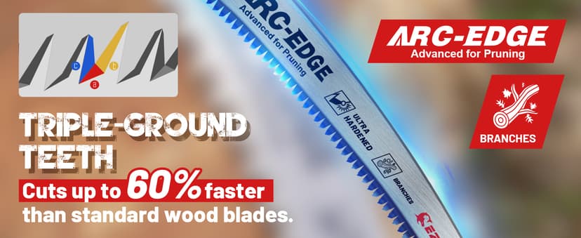EZARC Japanese Teeth Reciprocating Saw Blade 15 Inch, Arc Edge Wood Pruning Saw Blades 6TPI for Tree Trimming, Wood Cutting, 3 Pieces