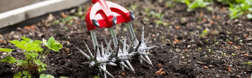 Garden Weasel Rotary Cultivator & Hand Tiller - 2-in-1 | Aerate, Weed, Cultivate, Plant, Reseed | Lawn Reseeding Garden Tool, Garden Soil Loosener | 91206