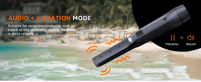 SUNPOW Metal Detector Pinpointer Rechargeable – 800mAh Battery for 15H Use – IP68 Fully Waterproof Handheld Wand – High Sensitivity 360° Detection – Treasure Hunting Tool for Adults & Kids – NXGD02