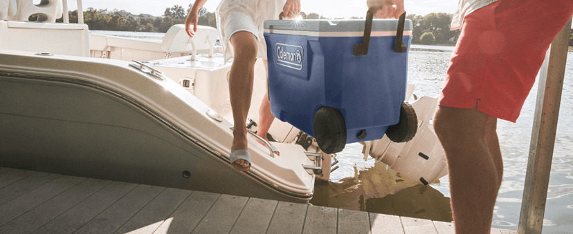 Coleman Classic Series Insulated Portable Wheeled Cooler, Leak-Resistant Outdoor Hard Cooler Keeps Ice up to 5 Days, 100-Quart