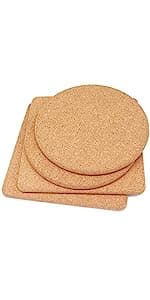 Cork Trivet, 6 Pack High Density Thick Cork Trivets for Hot Dishes and Hot Pots, 8 Inch Heat Resistant Large Coaster for Kitchen, Hot Pads for Table & Countertop