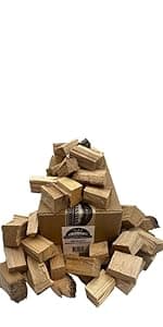 Oak Smoking Wood Chunks Add Smoke Flavor to Food Cooked on Grills Smokers and Most Outdoor Cookers; Naturally Cured USA Hardwood Pieces in 8-12 Pound Box, 800 Cubic Inches