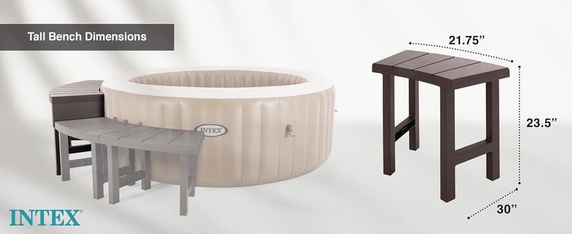 Intex 2 Medium PureSpa Benches, Compatible with Above Ground 4 Person Spas (Accessory Only)