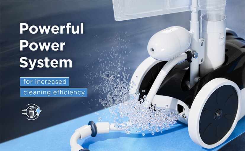 MAKHOON Upgrade Pool Pressure Side Sweeper: Professional Solution for Cleaning Your Swimming Pool (Four Wheels are Better Than Three)