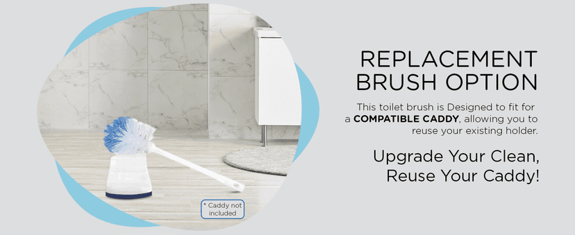 Lola Products “Classic” Toilet Brush, Durable Fiber Stiff Bristles, Bathroom Toilet Bowl Cleaner, Compact Size, Non-Scratch, Long-Lasting - 1 Pack