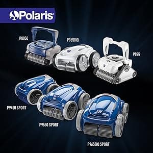 Polaris 8050 Sport Robotic Pool Cleaner, Automatic Vacuum for InGround Pools up to 40ft, Wall Climbing Vac w/ Strong Suction & Easy Access Transparent Lid