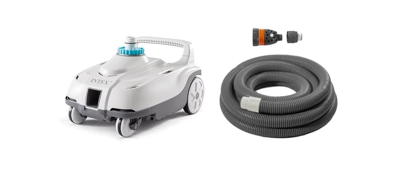 INTEX 28006E ZX100 Pressure-Side Above Ground Automatic Pool Cleaner: For Bigger Pools – Cleans Pool Floor – Removes Debris – Removable Filter Tray – 21ft Tangle Free Hose