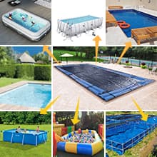 STARPYNG-Round Swimming Pool Cover, 5mil,Navy Blue and Black,Winter Underground Pool Cover,Easy Install, UV Protection,Water Proof Oval(Pool Size:19x28FT,Cover Size: 16x25FT)