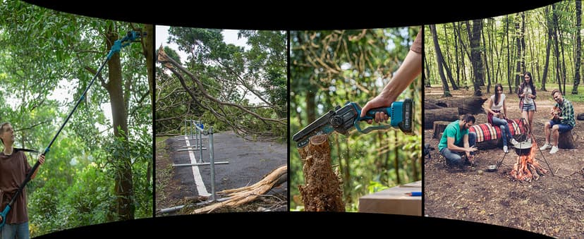 Seesii PS600 2-in-1 Electric Pole Saws for Tree Trimming, 6 Inch Mini Chainsaw Cordless with Extension Pole, Battery Powered Pole Chain Saw, Tree Trimmer Limb Branch Cutter Pruner with 2 Battery
