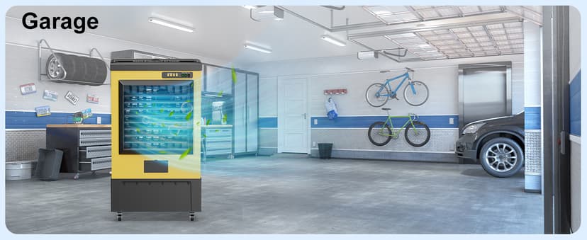 Swamp Cooler, 6500 CFM Evaporative Air Cooler, 19 Gal Water Tank Outdoor Air Conditioner, 3 Speed,5 Ice Boxes,Suitable for Indoor & Outdoor Garage,Patio,courtyard,factory workshop,50inch