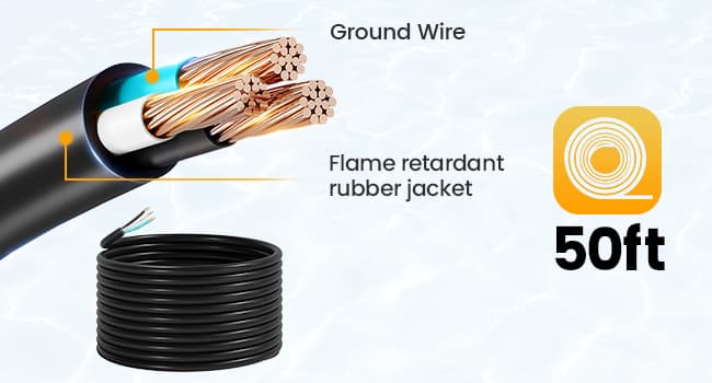 SURAIELEC 12V AC Pool Lights for Inground Pool, 10 inch Underwater Pool Light Replacement, 35W LED, 3000LM, 6000K Cool White, Swimming Pool Light for Pentair Wet Niches, 50FT Cord