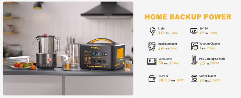 Vtoman 2376Wh Portable Power Station Bundle with Extra Battery & 200W Solar Panel Included, Up to 3000W Solar Generator for Home Backup, Off-grid, Road Trip, RV, Camping, Emergencies