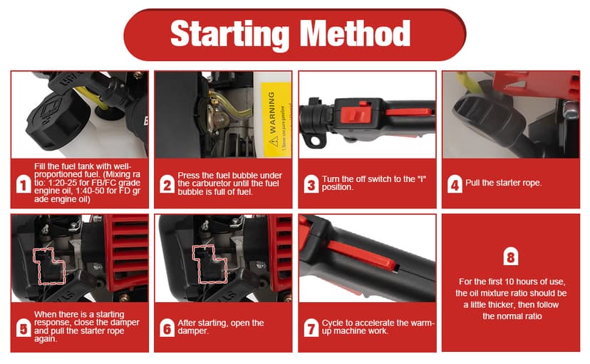 Weed Eater Gas Powered Weed Gas Edger 43CC 2 Blade Heads, Air-Cooled 2-Stroke Cordless Lawn Edger Gas Powered Weed String Trimmer with Handle & Shoulder Strap for Garden Lawn Grass Trimmer