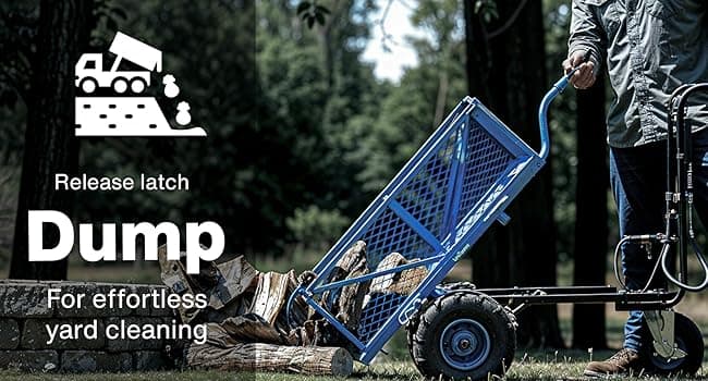 Landworks AGM Electric Utility Cart - 500W Lead-Acid Battery-Powered Power Wagon, 500 lbs Load Capacity & 1000 lbs Towing, Heavy-Duty Motorized for Garage, Warehouse, and Outdoor Use
