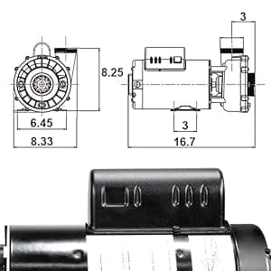 XtremepowerUS 3.0HP High Flow 230 Volt Spa Pump Side Discharge Pump 2" Intake Circulating Hot Tub 2-Speed, Fitting Set Included